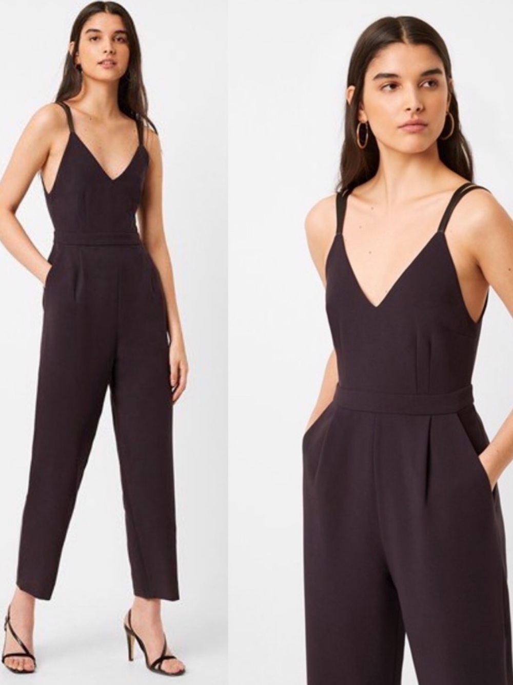 NWT French Connection Anana Whisper Strappy Jumpsuit - Utility Blue